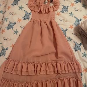 NELLIE RUFFLE MAXI DRESS - PINK